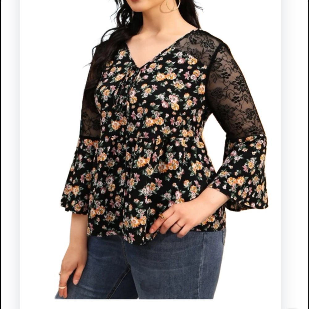 Trumpet Sleeve Blouse